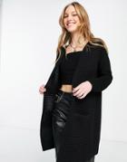 Selected Laua Long Ribbed Cardigan In Black