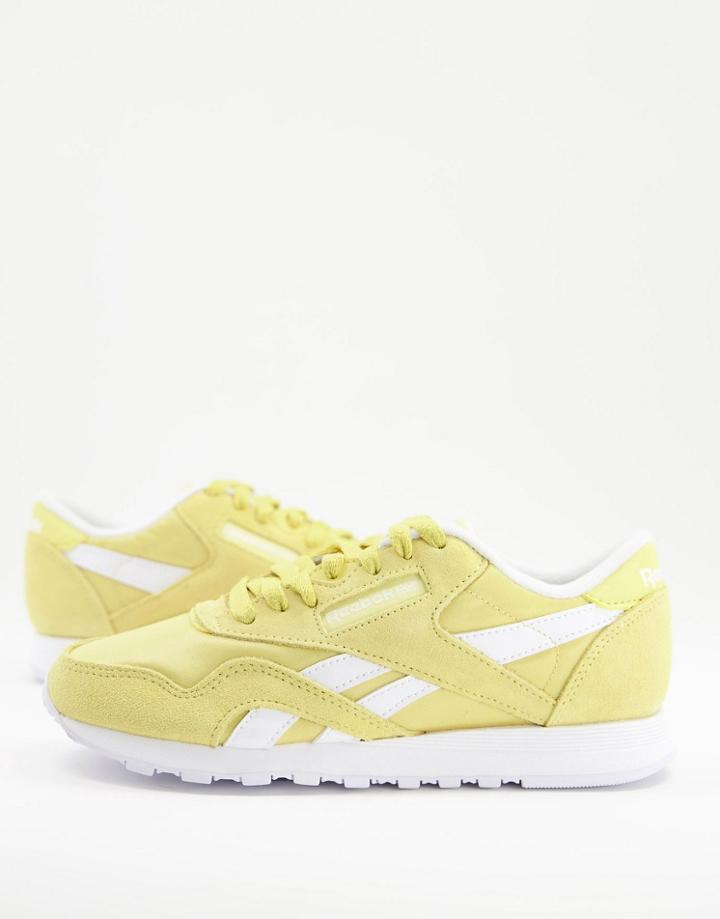 Reebok Cl Nylon Sneakers In Yellow