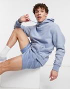 River Island Prolific Polar Fleece Hoodie In Blue-blues