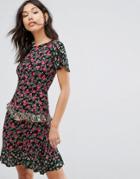Boohoo Patchwork Print Fit And Flare Mini Dress - Multi