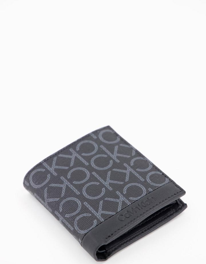 Calvin Klein Monogram Logo Wallet In Black