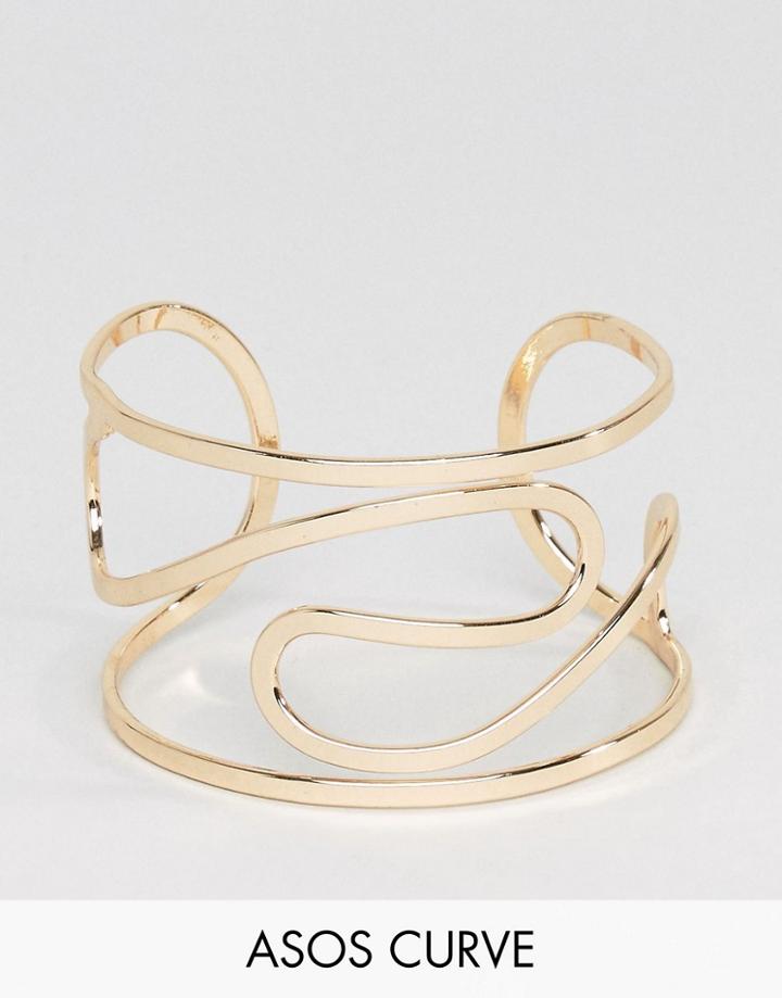 Asos Curve Sleek Twist Cuff Bracelet - Gold