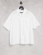 Asos Design Extreme Oversized Shirt With Short Sleeve In White