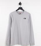 The North Face Simple Dome Long Sleeve T-shirt In Dark Gray Exclusive At Asos