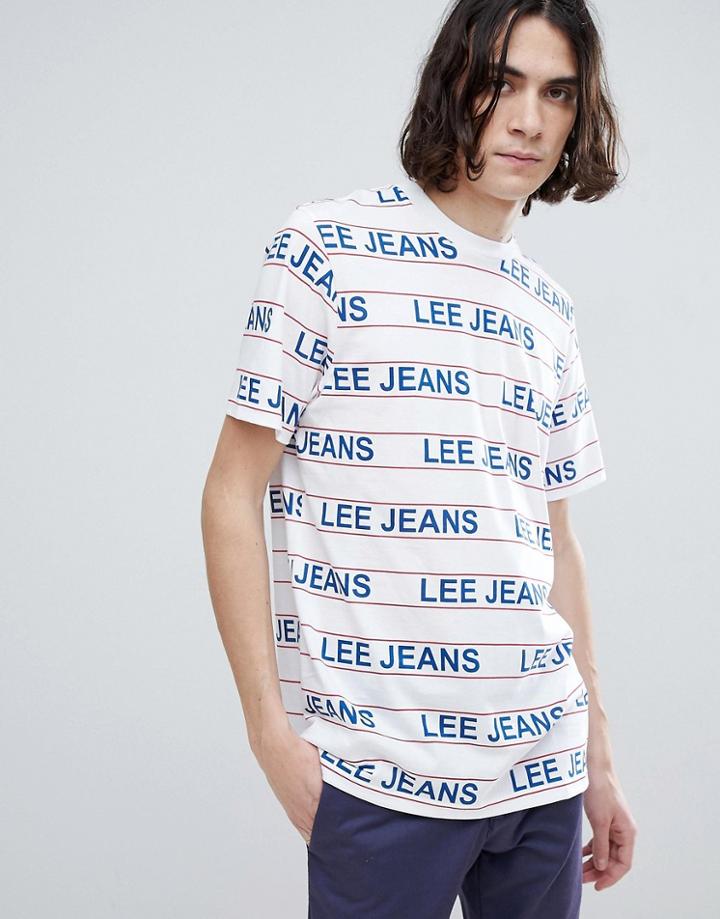 Lee Sportswear Repeat Logo T-shirt - White