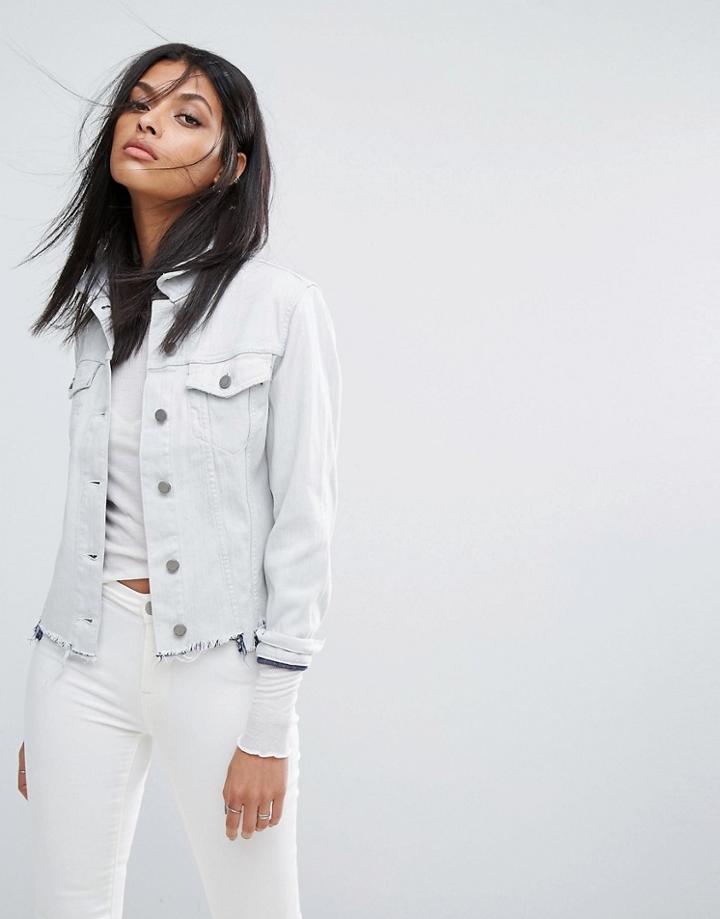 Allsaints Justina Rip Denim Jacket - White
