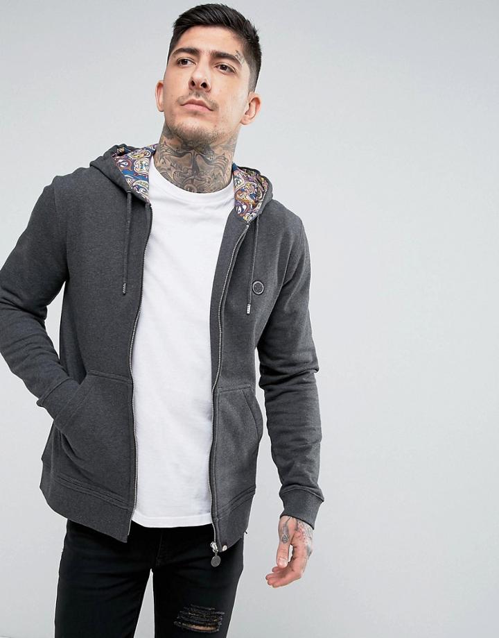 Pretty Green Busby Hoody In Gray - Gray