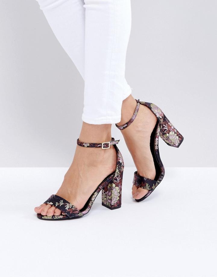 New Look Patterned Heeled Sandal - Black