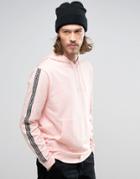 Asos Hoodie With Geo-tribal Pattern Taping - Pink