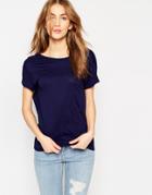 Asos T-shirt With Scoop Back - Navy