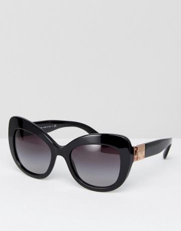 Dolce & Gabanna Classic Cateye Sunglasses In Black - Black