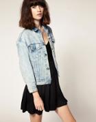 Jervoise Denim Jacket With Pink Rainbow Bird - Blue