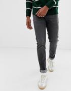 Celio Slim Fit Jeans In Washed Dark Gray - Gray