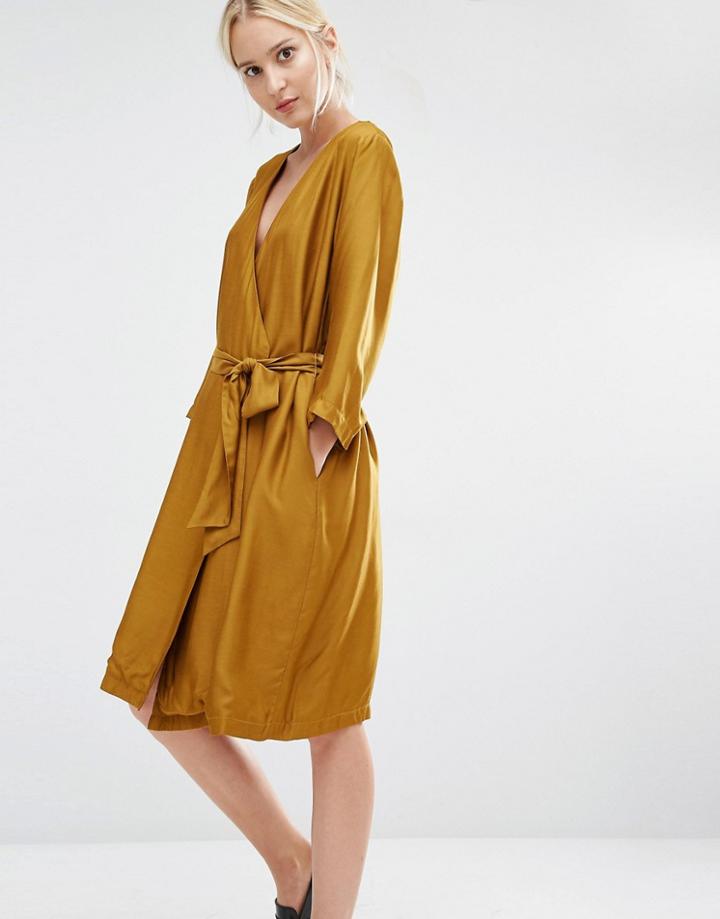 Gestuz Janet Wrap Kimono Dress - Green