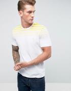 Original Penguin T-shirt Gradient Stripe Slim Fit In White - White