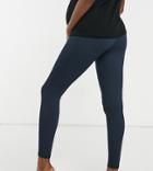 Asos 4505 Maternity Sports Legging In Rib-navy