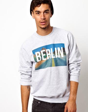 Reclaimed Vintage Sweat With Berlin Graphic