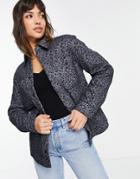 & Other Stories Jacquard Floral Print Jacket In Blue-blues