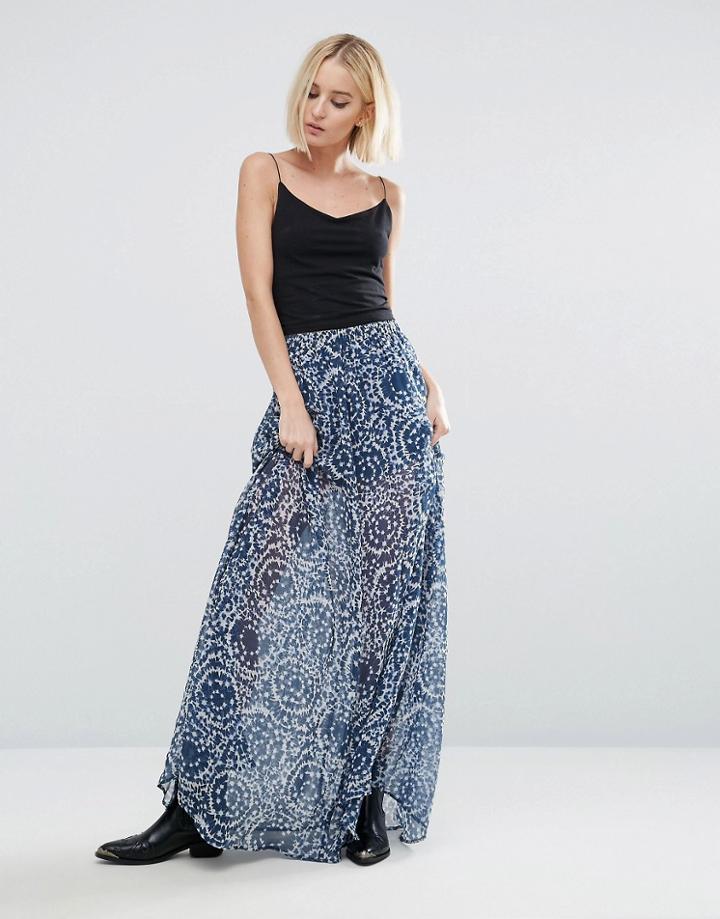Pepe Jeans Morina Printed Maxi Skirt - Blue