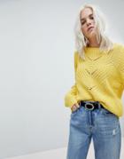 Vero Moda Cable Knit Sweater - Yellow
