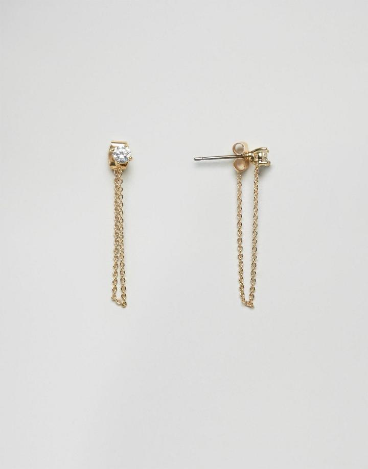 Asos Chain Front And Back Earrings