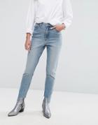 Cheap Monday High Rise Mom Jean With Stepped Hem - Blue