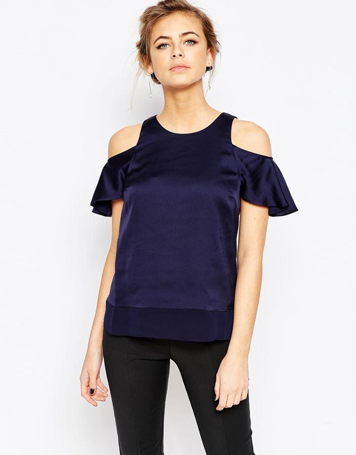 Coast Vienetta Cold Shoulder Top - Navy