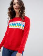 Brave Soul Funday Sweater-red