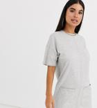 Asos Design Petite Cotton Double Pocket T Shirt Dress