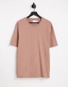 Topman Organic Oversized Fit T-shirt In Brown