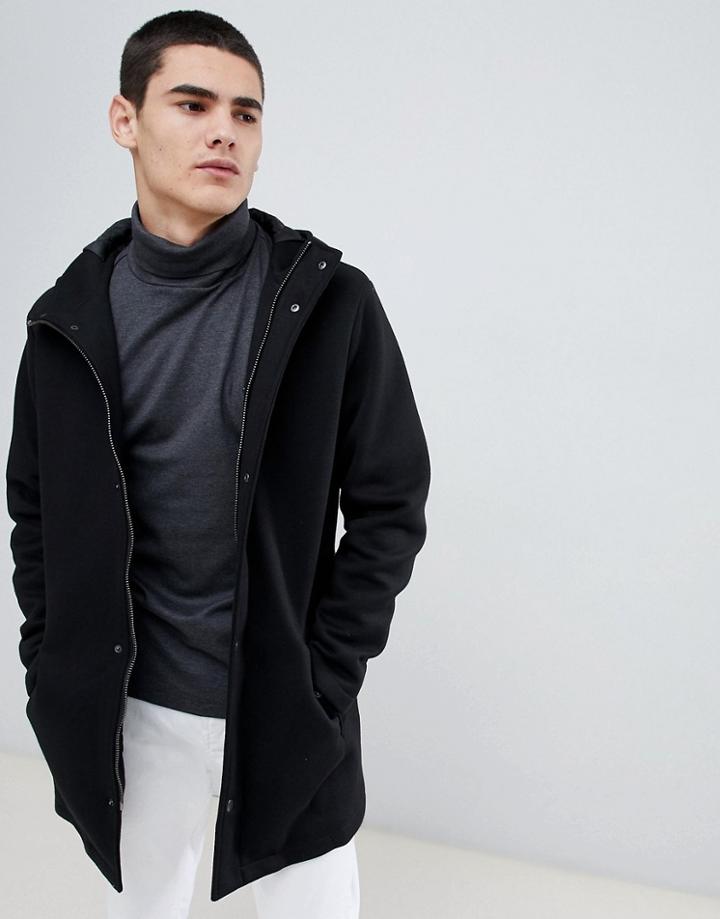 Jefferson Hooded Wool Blend Parka Jacket-black