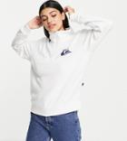 Quiksilver Polar Logo Quarter Zip Fleece In White - Exclusive To Asos
