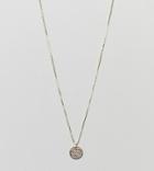 Designb London Sterling Silver Gold Plated Embossed Disc Necklace - Gold