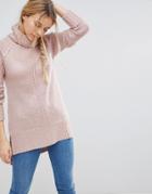 Qed London Roll Neck Sweater - Pink