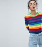 Asos Tall Sweater In Bright Stripe - Multi