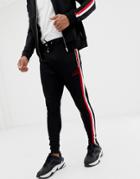 The Couture Club Skinny Joggers With Side Stripe - Black