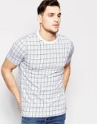 Farah T-shirt With Graph Check Slim Fit - Sky