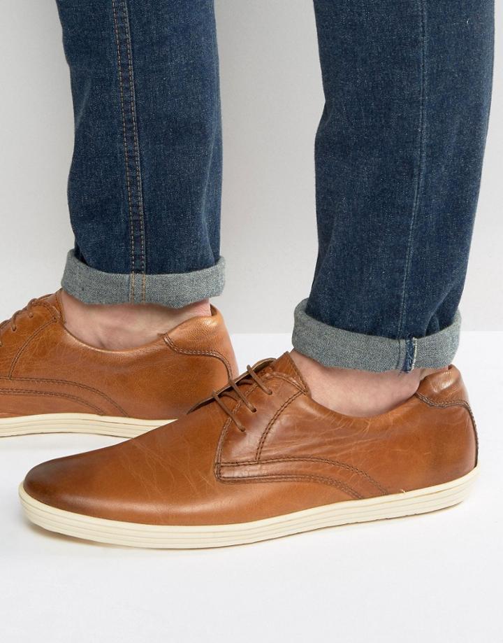 Base London Concert Leather Derby Shoes - Tan