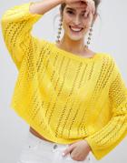 Stradivarius Loose Knit Sweater - Yellow