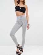 Missguided Vice High Waisted Super Stretch Skinny Jean - Gray