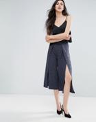 Lavish Alice Ribbed Knitted Culottes - Navy