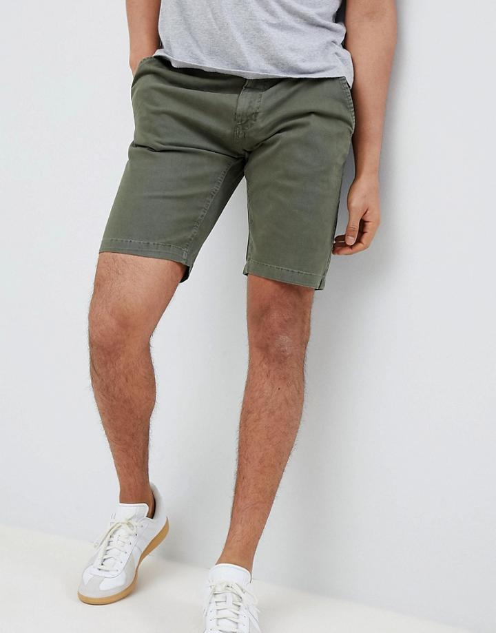 Clean Cut Slim Fit Chino Shorts - Green
