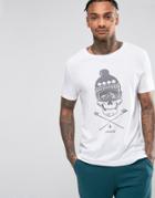 Asos Loungewear Longline T-shirt With Skull Print - White