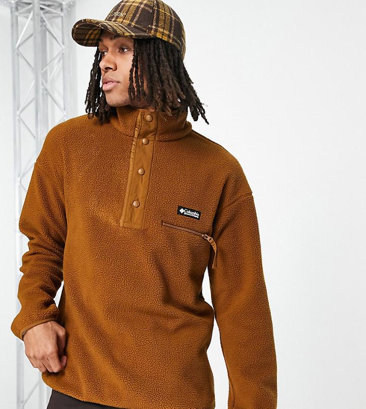 Columbia Helvetia 1/2 Snap Neck Fleece In Brown Exclusive At Asos