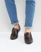 Frank Wright Tassel Loafers In Brown Leather - Black