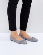 Raid Bow Point Ballet Shoes - Gray