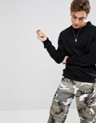 Maharishi Sweatshirt In Black With Embroidered Logo - Black