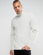 Produkt 100% Cotton Knitted Roll Neck Sweater - White