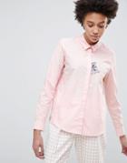 Paul & Joe Sister Shirt With Embroidered Cat - Pink