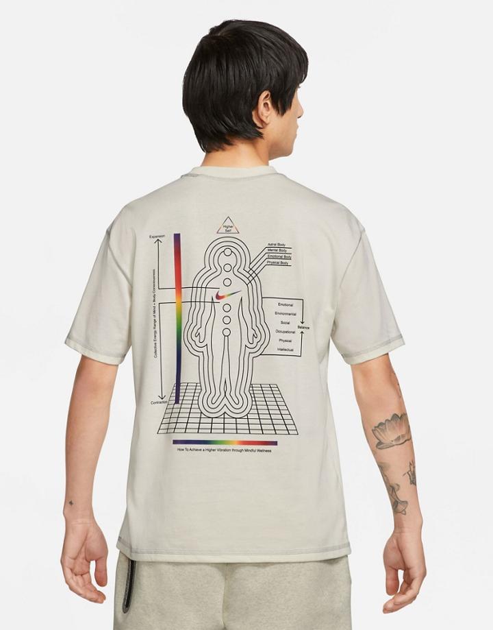 Nike Revival Wellness Graphic Back Print T-shirt In Off White